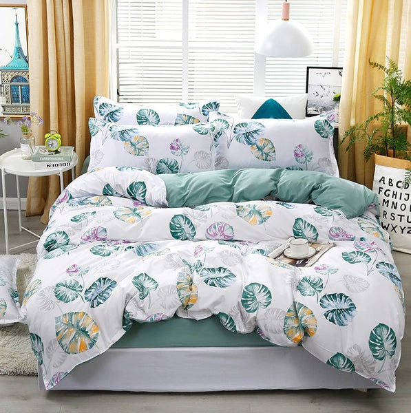 Kids Bedding Sets New Blue Banana Leaf Pattern Bed Linings Duvet Cover Many Styles Twin/Full/King/Queen Size