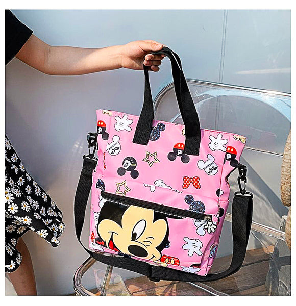 Mickey Mouse Backpacks Cartoon Shoulder Bag Canvas Waterproof Women Handbag B73