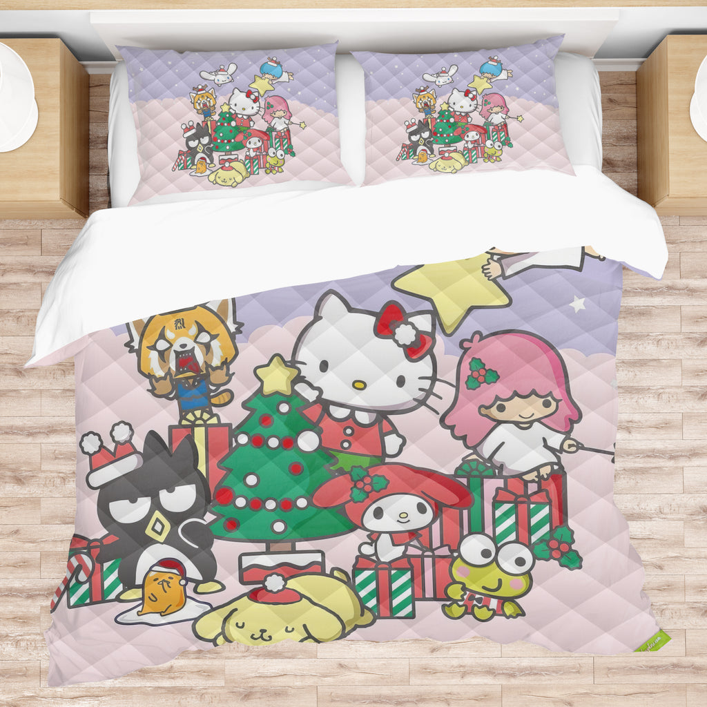 Cozy Comfort Quilted Bedding Sets Merry Christmas with Sanrio Characters