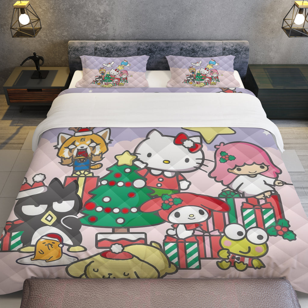 Cozy Comfort Quilted Bedding Sets Merry Christmas with Sanrio Characters