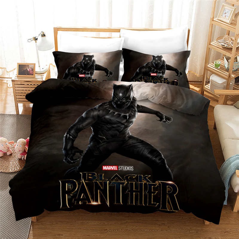 Black Panther Bedding Sets Queen King Size Bed Covers Bedspread 3D Bedroom Decor