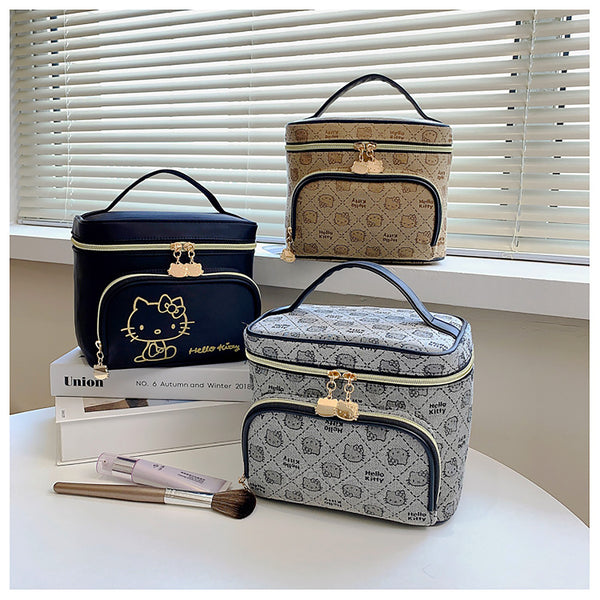 Hello Kitty Purse Cosmetic Bag Fresh Canvas Portable Mommy Bag Kawaii Box Makeup Pouch C105
