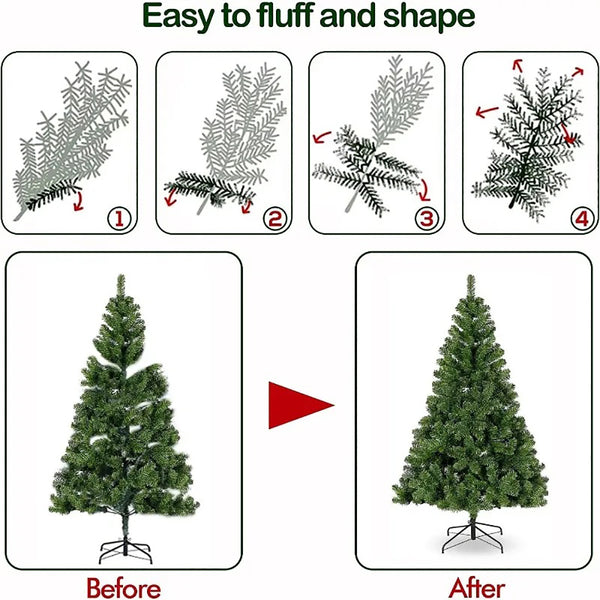 Christmas Tree 6ft Vebreda Pre-Lit with 300 Clear Lights - Indoor/Outdoor