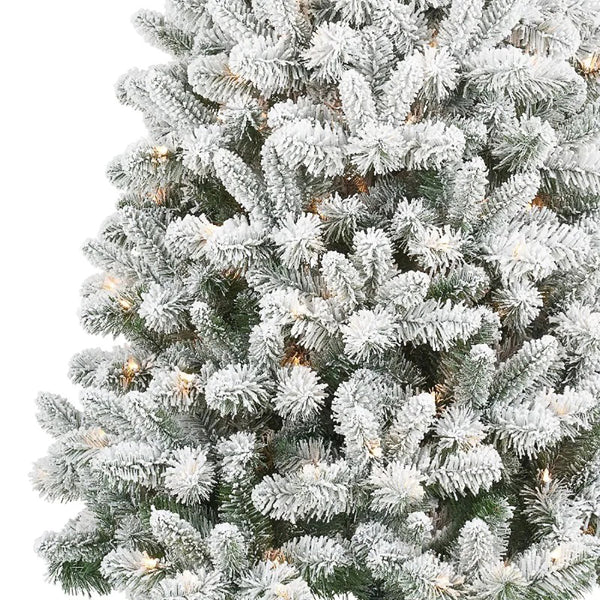 Christmas Tree Pre-Lit Flocked Frisco Pine - 6.5 ft - 250 Clear Lights