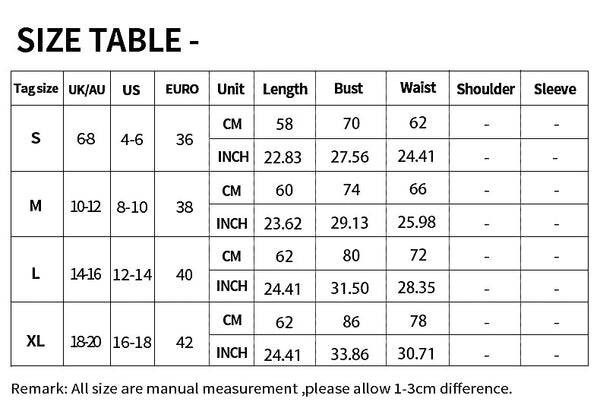 size chart