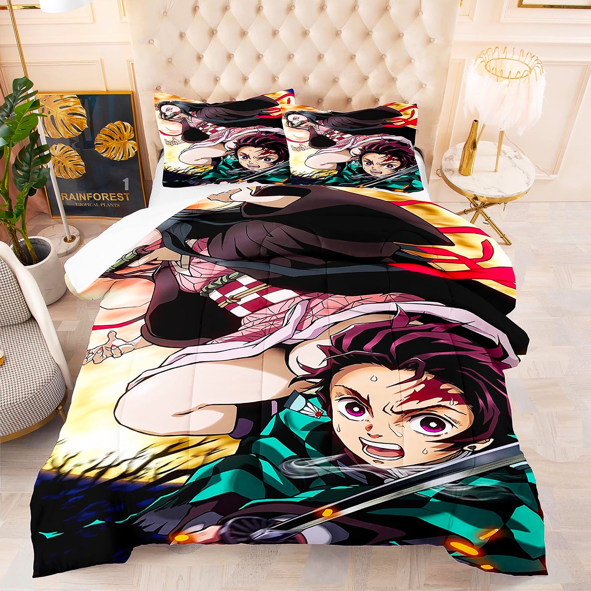  Comforter Cover Bedding Set for Kimetsu Season 2 Kochou Shinobu  3 Pcs Cozy, 1 Duvet Cover Queen 90″x90″ 2 Pillow Cases 20″x30″ No Bed Sheet  : Home & Kitchen