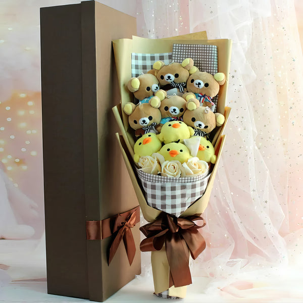 Teddy Bear Bouquet Flower Graduation Birthday Valentines Day Gift