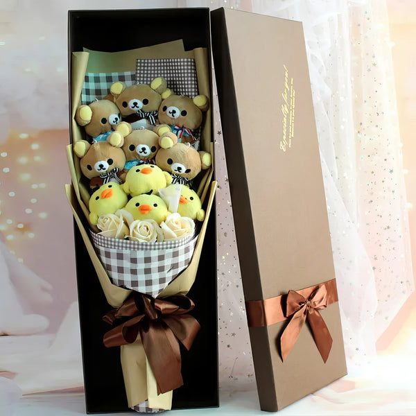 Teddy Bear Bouquet Flower Graduation Birthday Valentines Day Gift