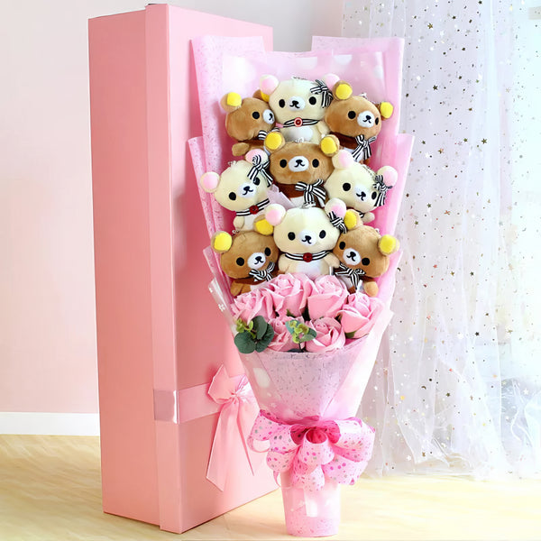 Teddy Bear Bouquet Flower Graduation Birthday Valentines Day Gift