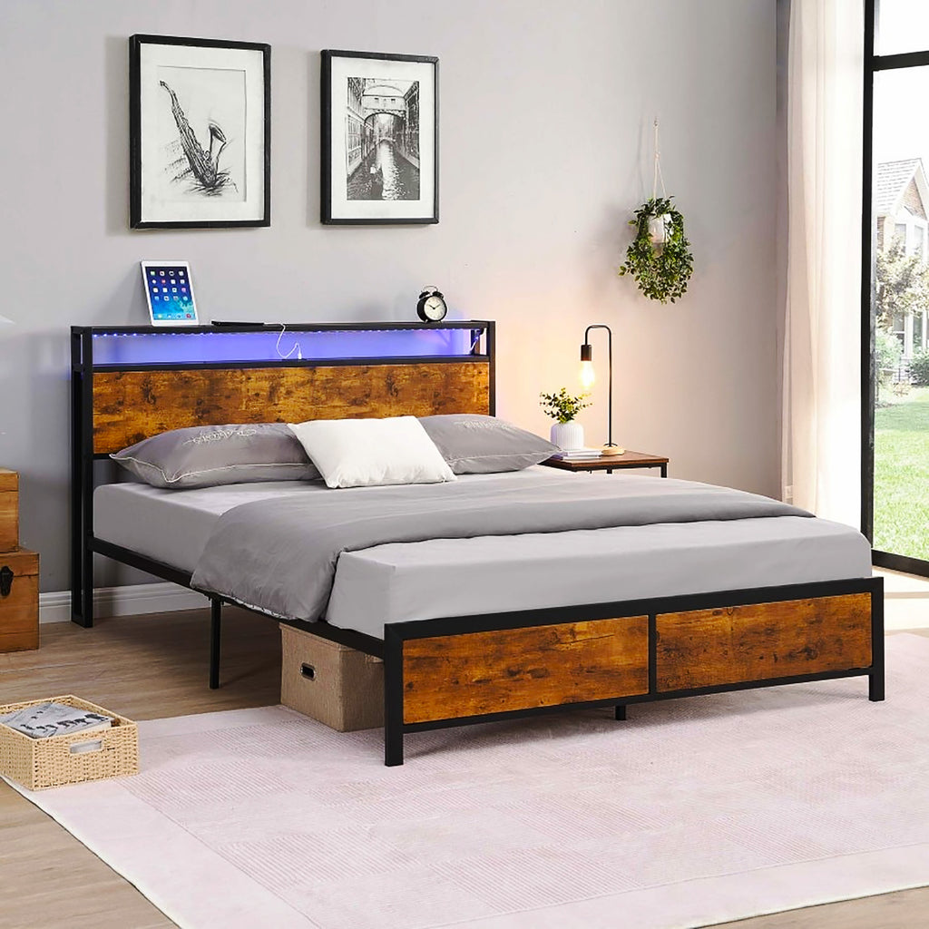 Full Bed Frame With LED