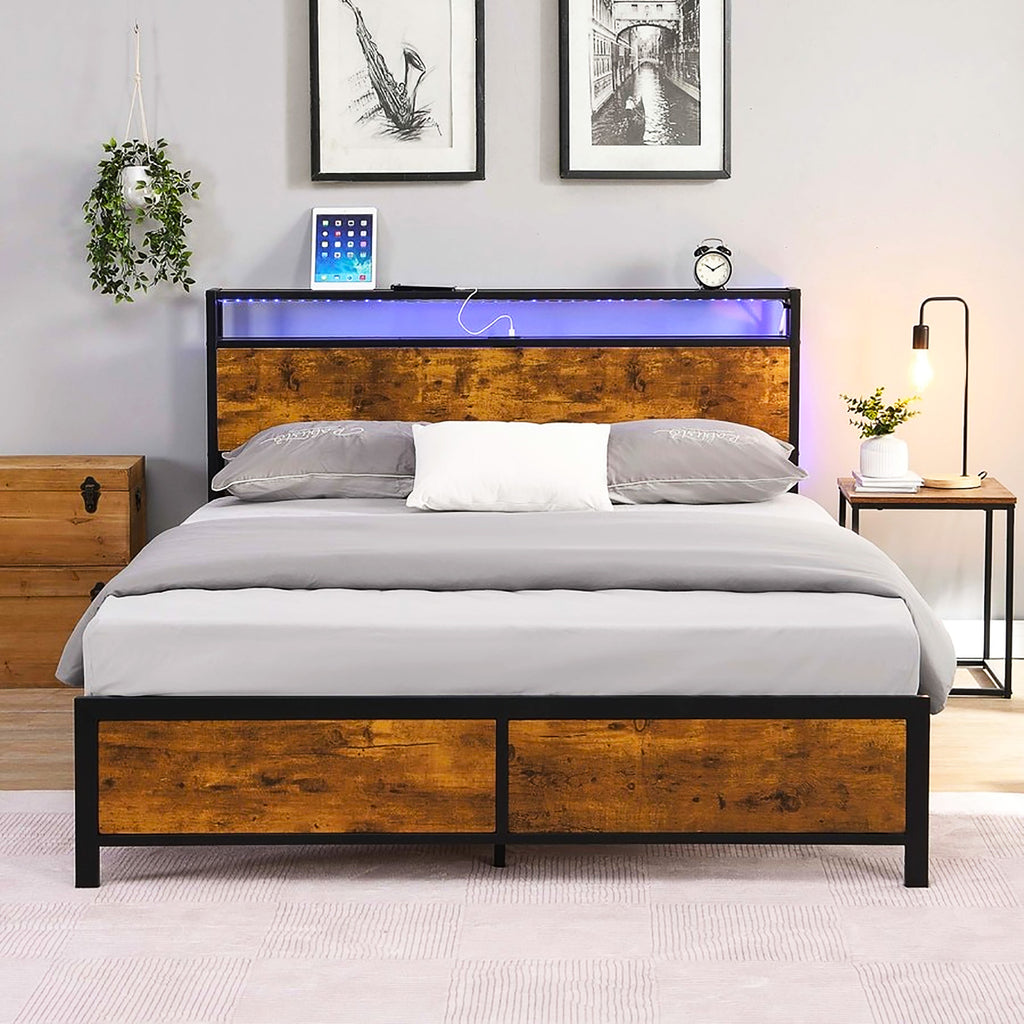 Full Bed Frame With LED