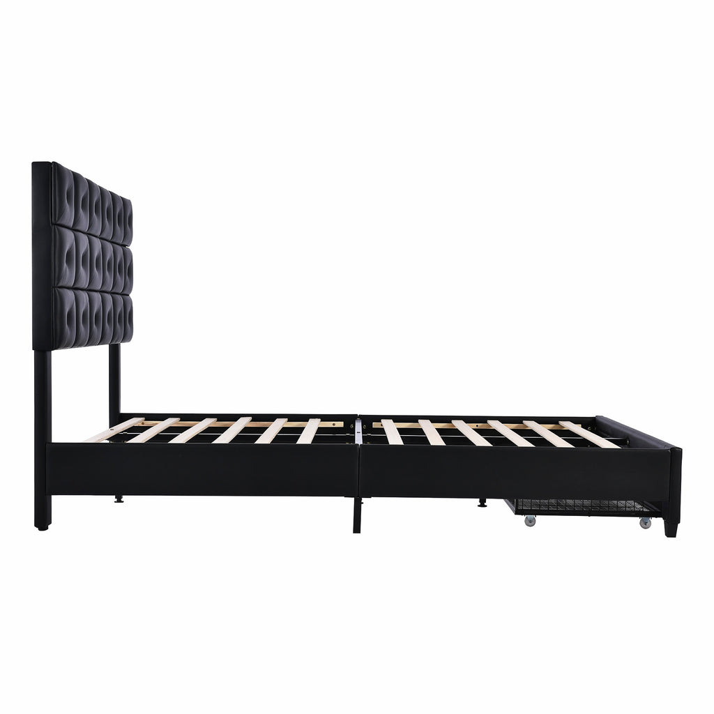 Queen Bed PU Platform