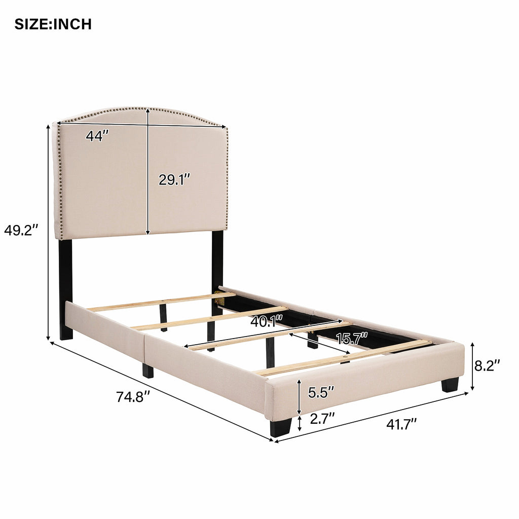 Twin Bed Upholstered