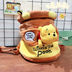 Winnie the Pooh Kawaii Pooh Bear Honeypot Plush Stuffed Backpack Bucket Bag - Lusy Store