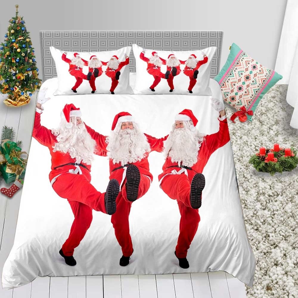 Christmas Bedding Sets 3D Fashion Cute Santas Queen Twin Full Single Bed Set