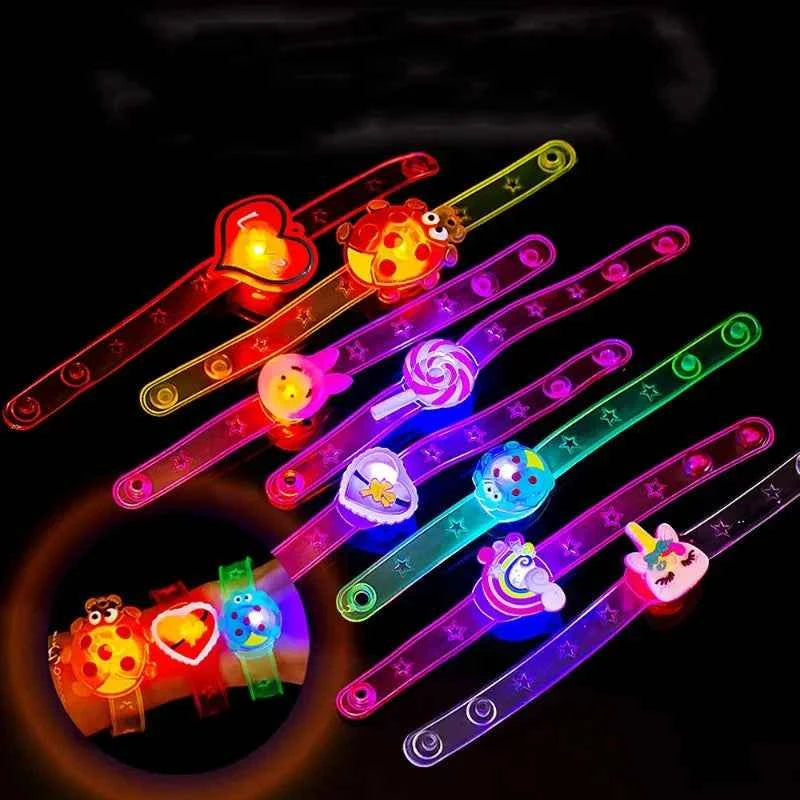 12Pcs Cute Glow Bracelet Toy Kindergarten Prizes Kids Birthday Party Favor Package Pinata Fillers The Perfect GiftFor Kids