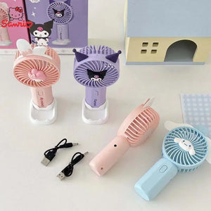 Sweet Mini Fan Cartoon Cinnamoroll Hello Kitty Kuromi Melody Small Fan - Lusy Store