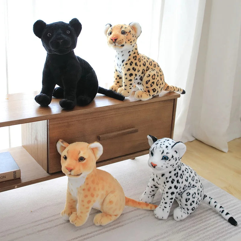 Simulation Snow Leopard Cheetah Plush Toy 23cm Stuffed Soft Forest Animal Lion Doll Gift
