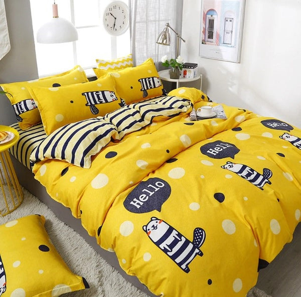Cartoon Style Bedding Sets Duvet Cover Bed Sheet Bed Linings Kids