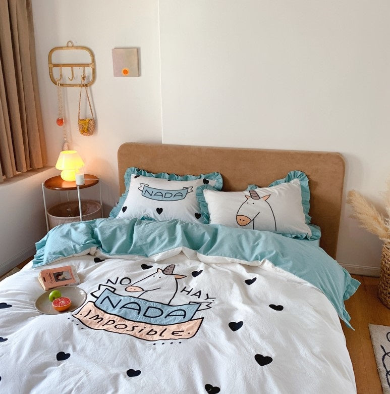 Unicorn Bedding Fresh Embroidery