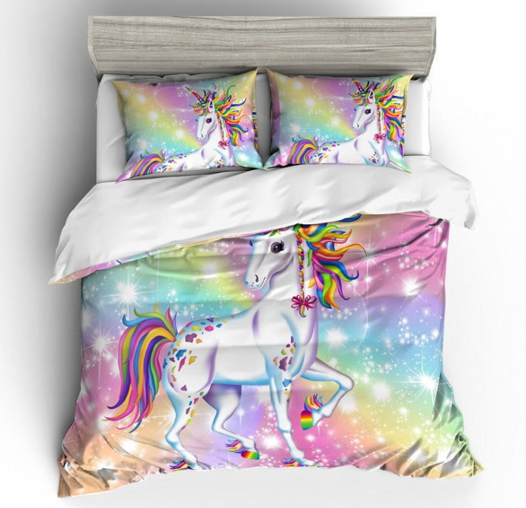 Unicorn Bedding 3D Rainbow Color