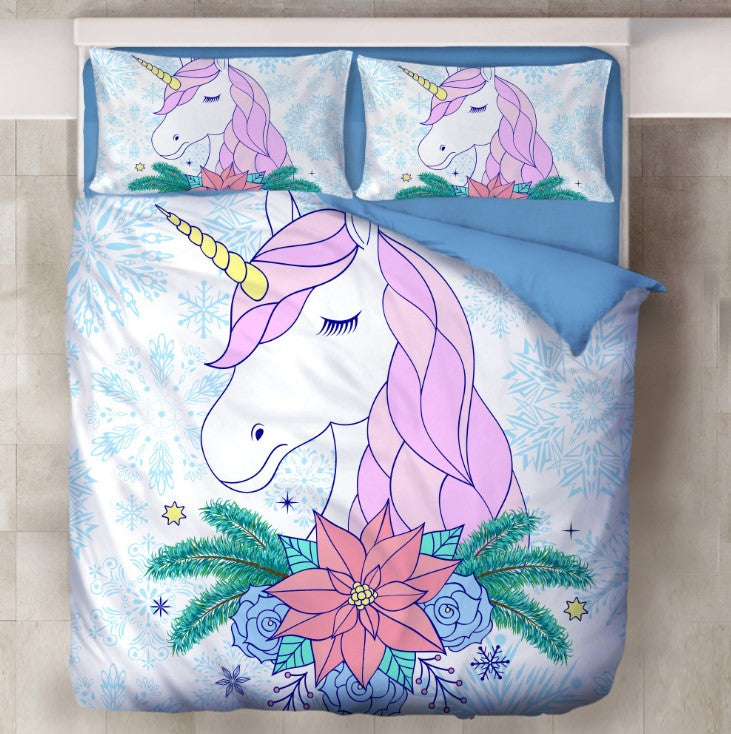 Unicorn Bedding 3D Printing Cute Bedding Sets For Girls Kids