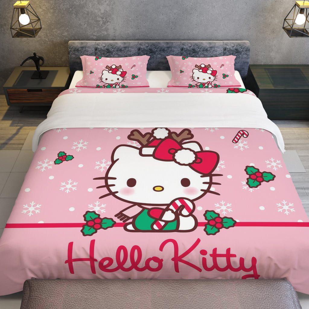 Hello Kitty Christmas Bedding Set to Spread Holiday Cheer Pink Bedding Set for a Charming Bedroom