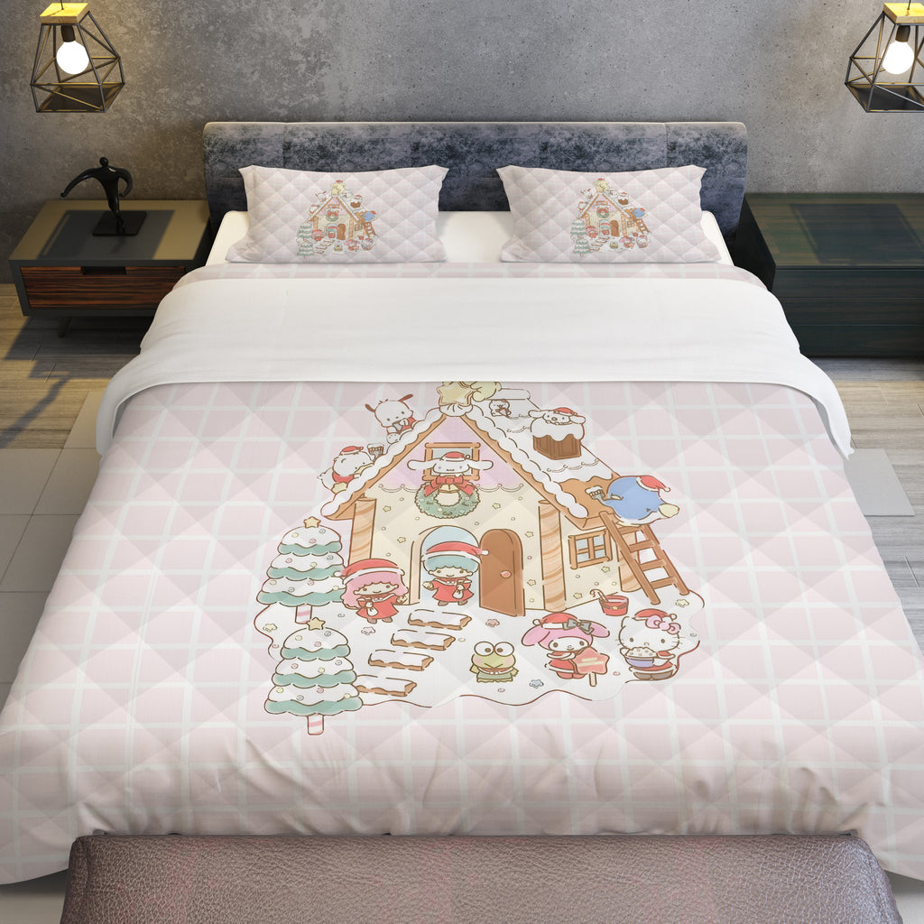 Hello Kitty Bed Set for a Merry Christmas Sanrio Splendor Quilted Elegance