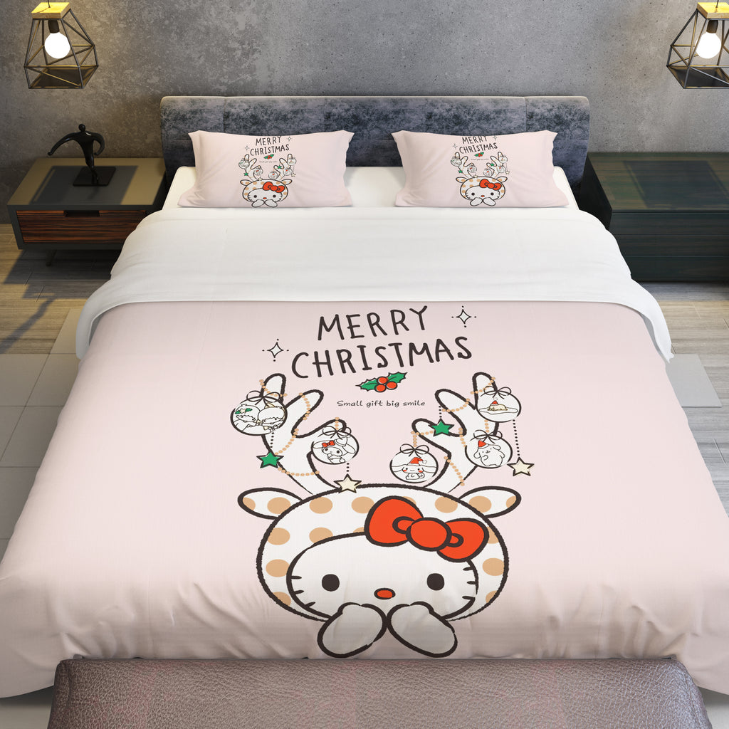 Hello Kitty Bed Set - Luxury Christmas Bed Set - Cozy Christmas Vibes