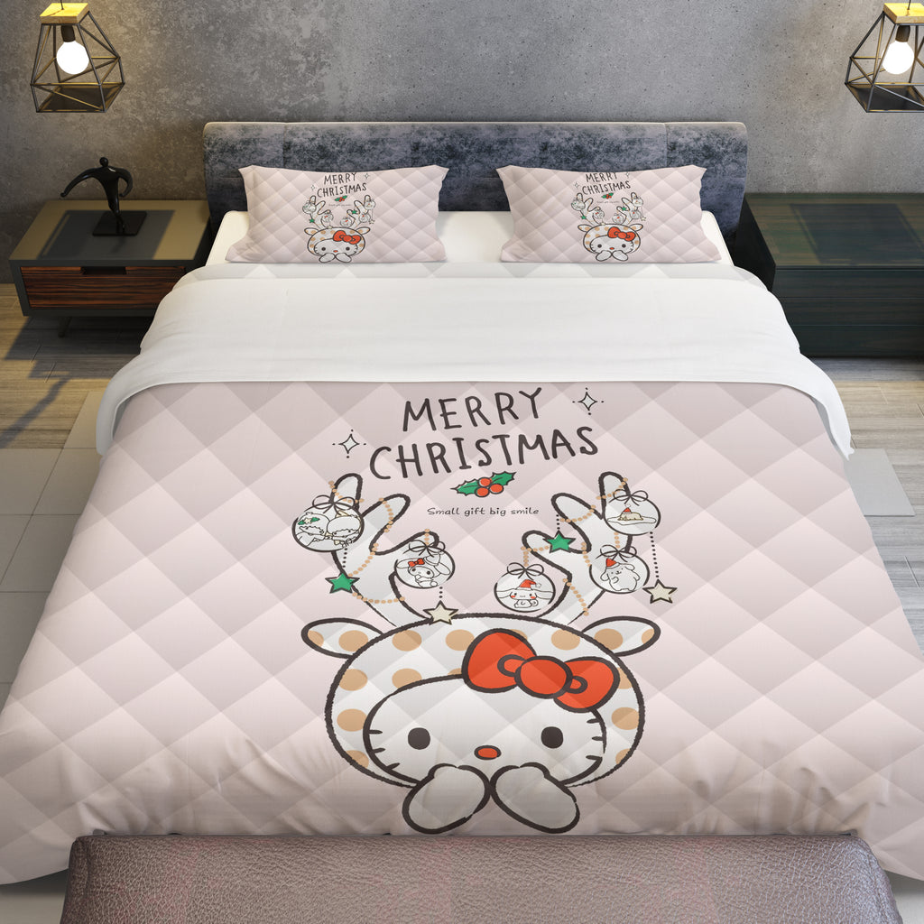 Hello Kitty Bed Set - Luxury Christmas Bed Set - Cozy Christmas Vibes