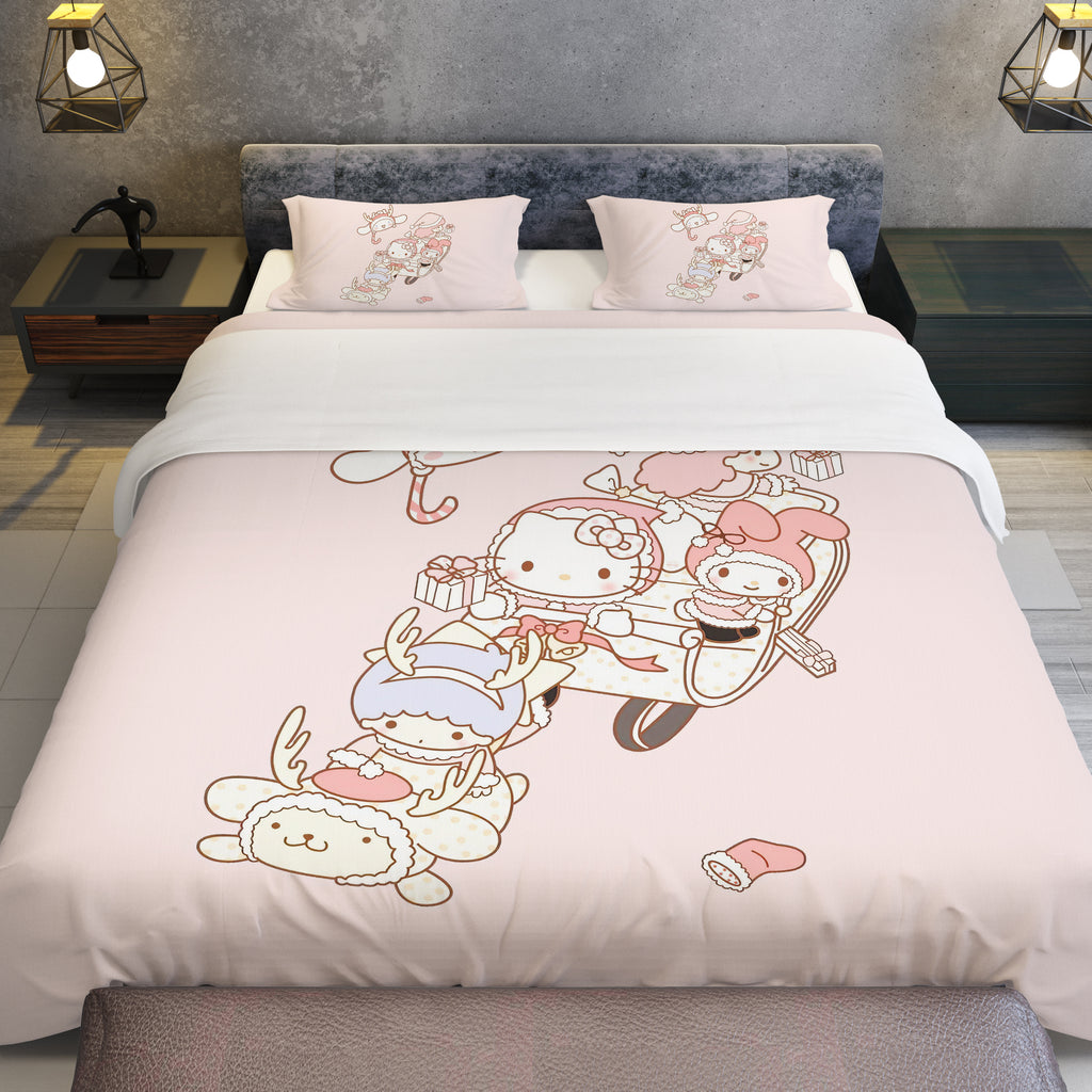 Hello Kitty Bed Set Adorable Elegance Cute Bedding Set for Sweet Dreams