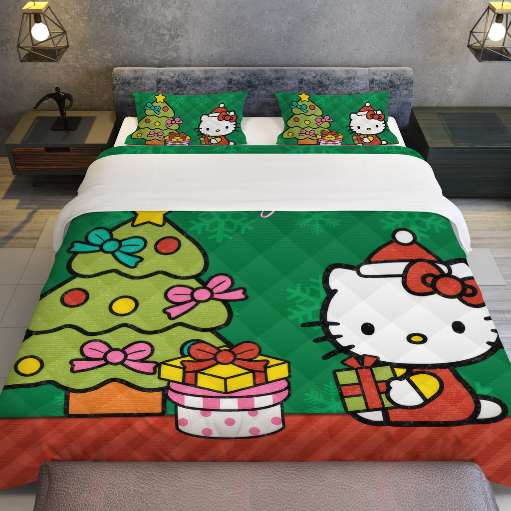 Hello Kitty Christmas Bedding Set Quilted Comfort Festive Feline Delight