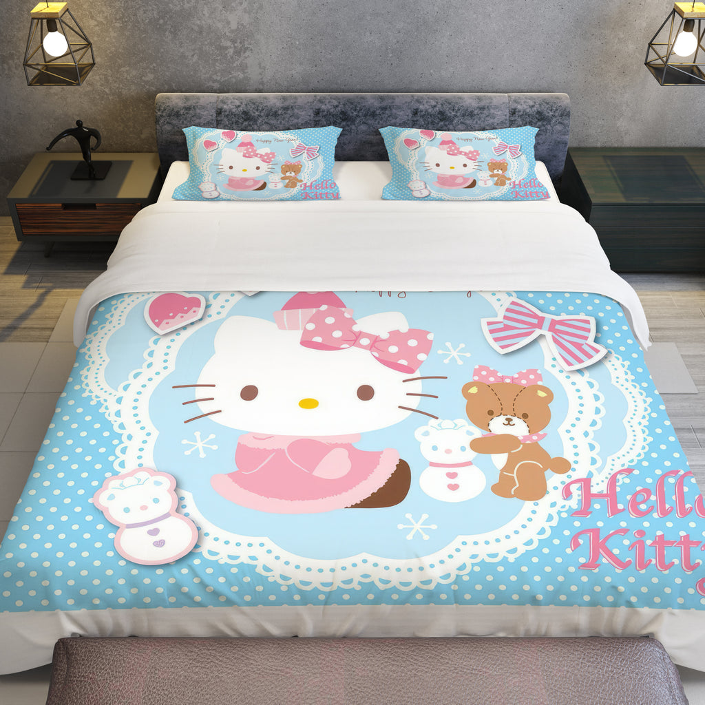 Hello Kitty Blue Bedding Set - A Cute Addition to Your Room