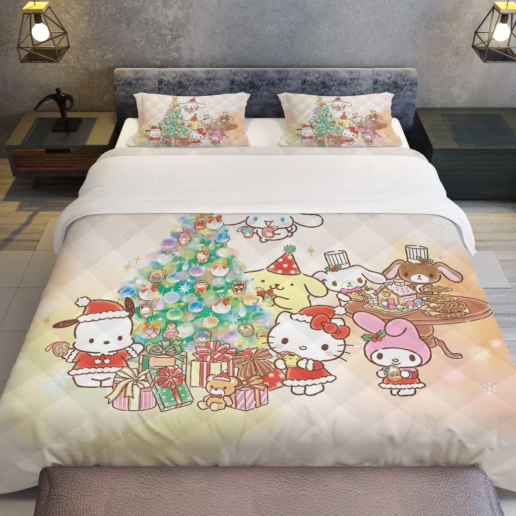 Hello Kitty Bedding Set for a Cozy Christmas Embrace the Holidays with a Cozy Christmas Quilted Blanket