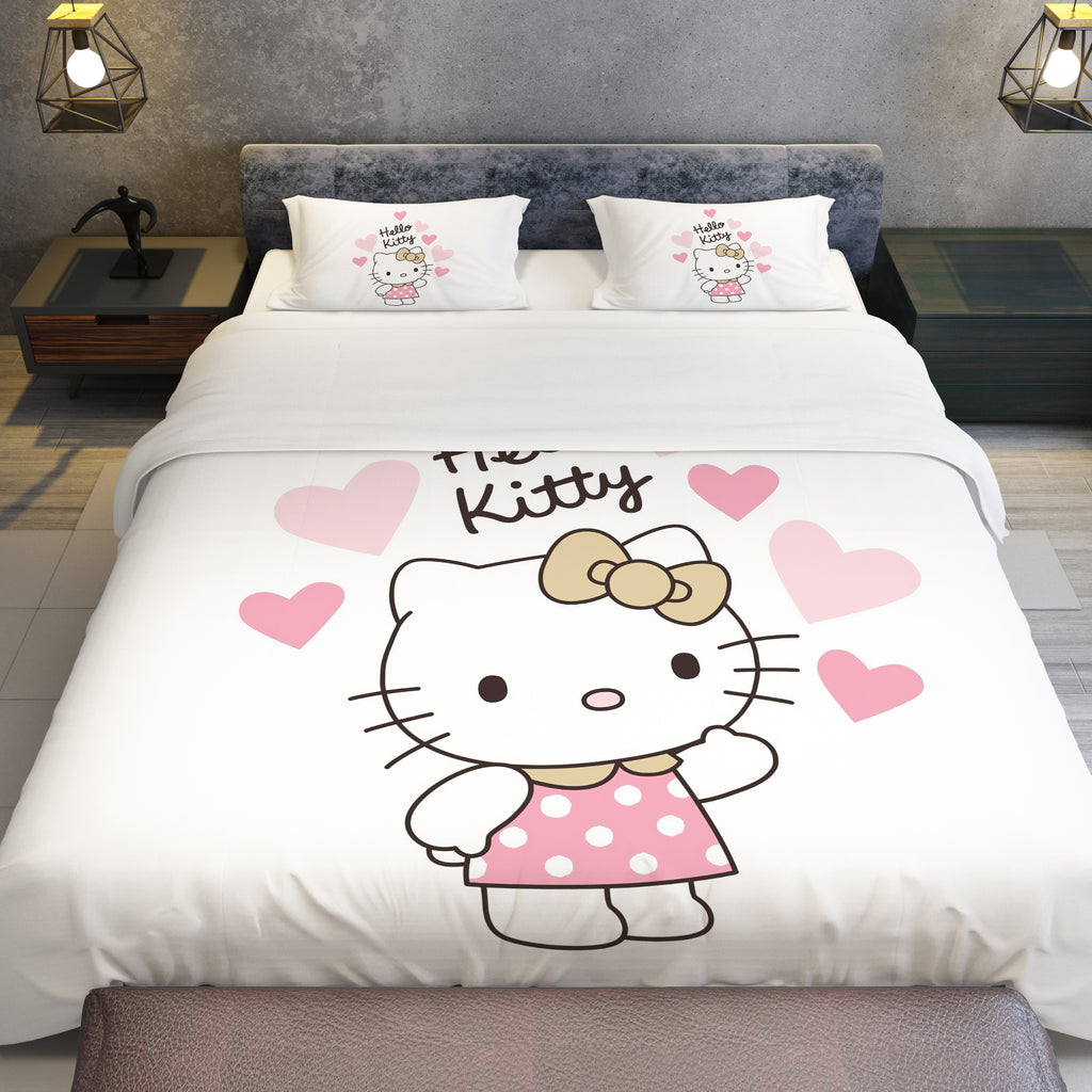 Cozy and Charming - Hello Kitty White Bedding Set for Sweet Dreams