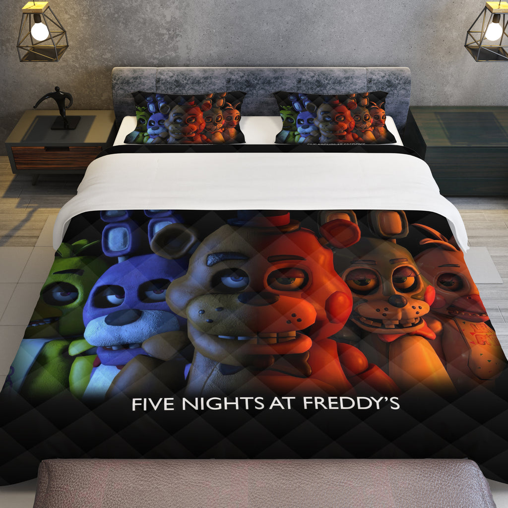 FNaF Bedding Set 3D Quilt Set Cute Cartoon Freddy Fazbear Chica Fox Bed Linen