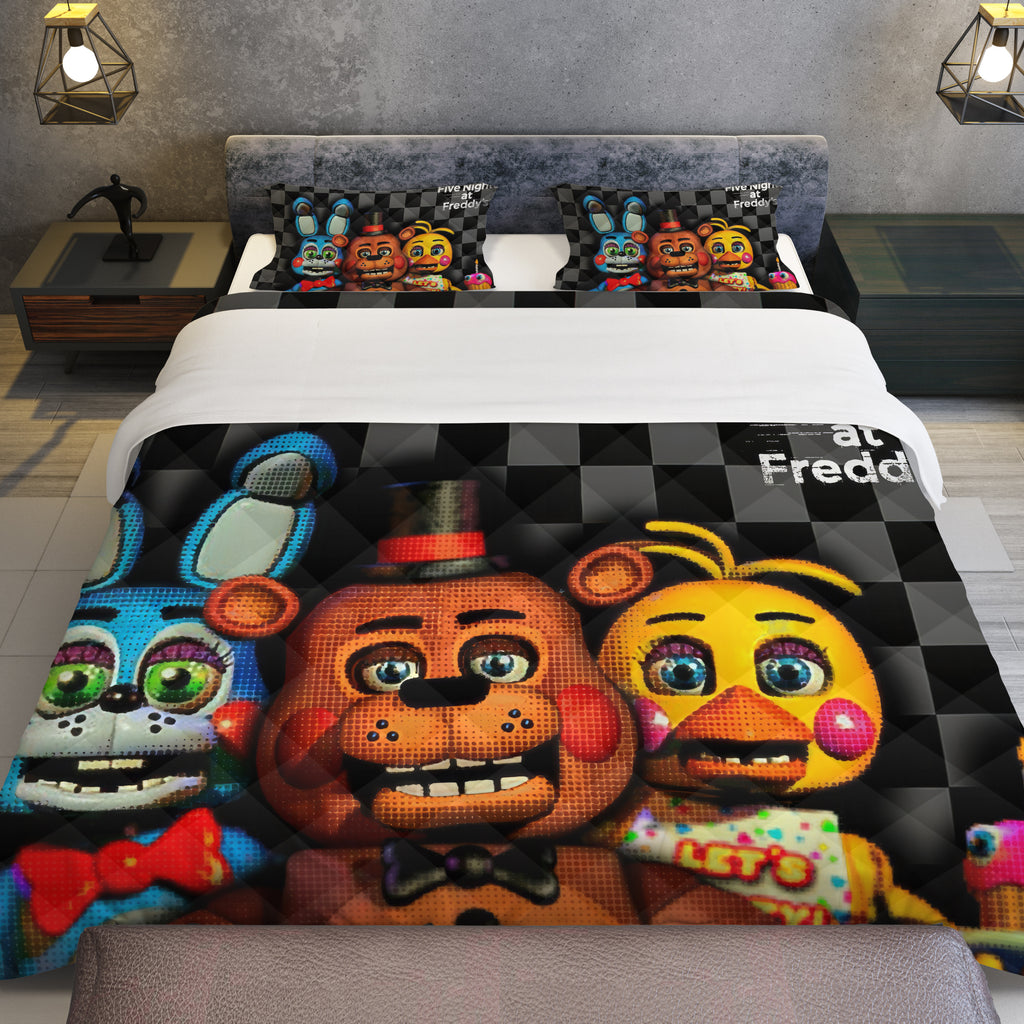 FNaF Bedding Set 3D Quilt Set Cartoon Freddy Bonnie Chica Bed Linen