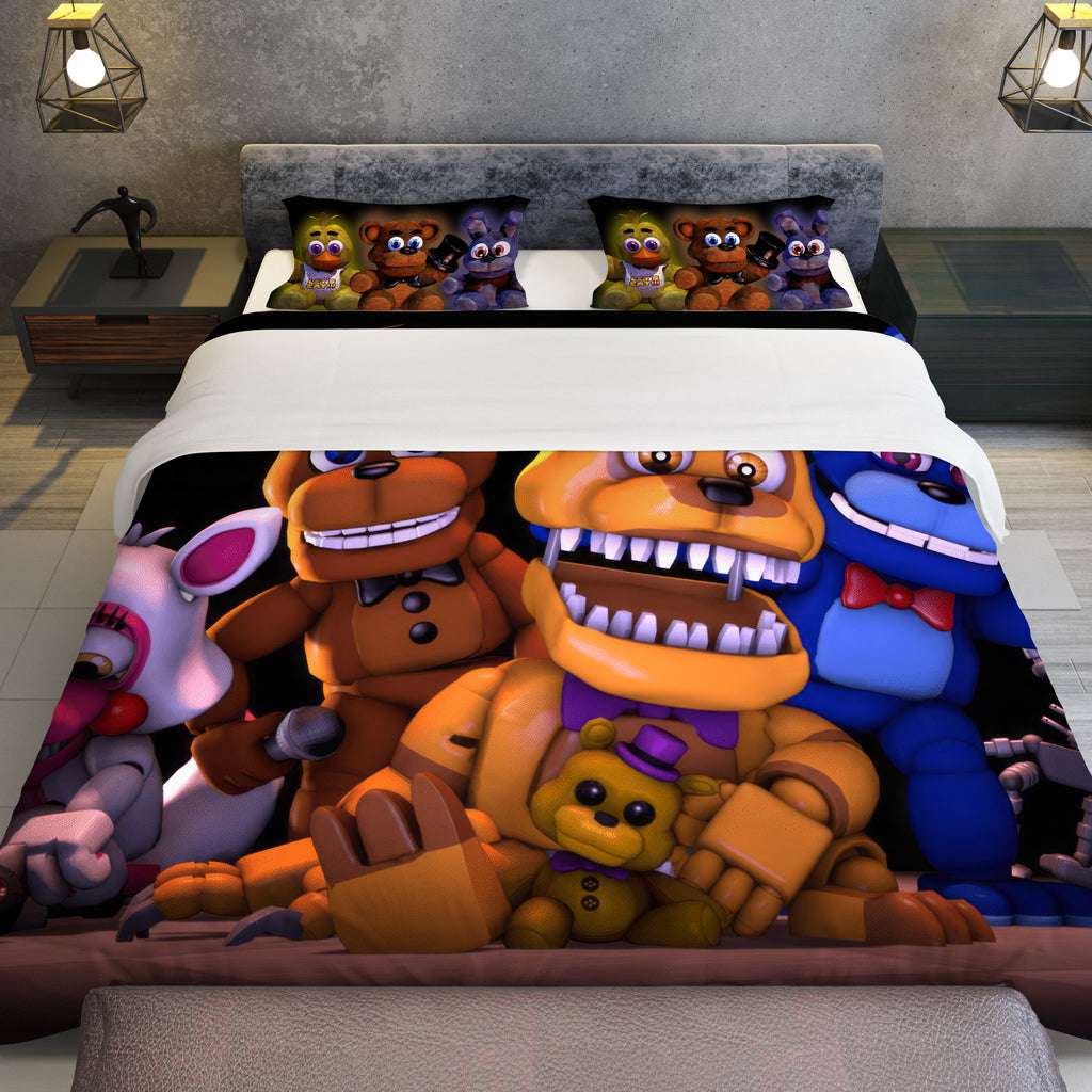 FNaF Bedding Set 3D Quilt Set Golden Freddy Cute Horror Game Bed Linen