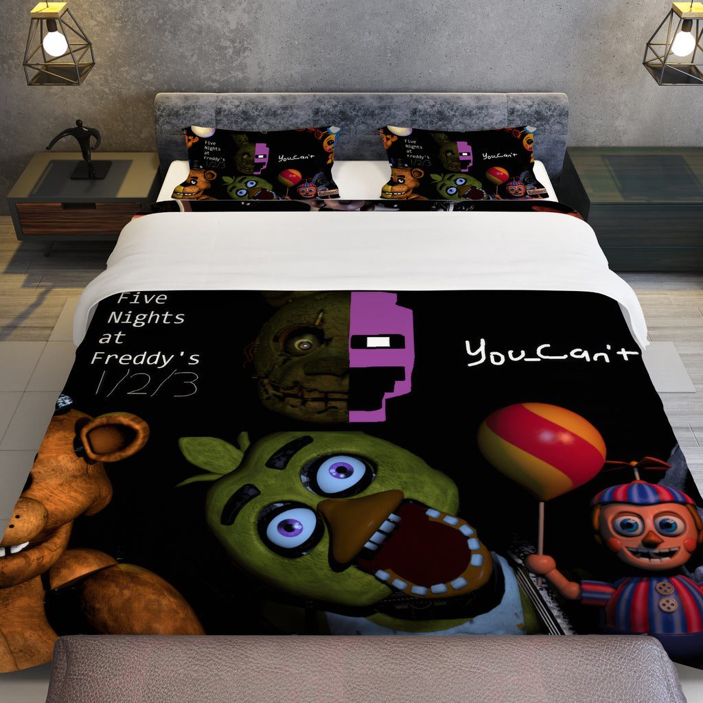 FNaF Bedding Set 3D Quilt Set Cute Horror Game Bed Linen