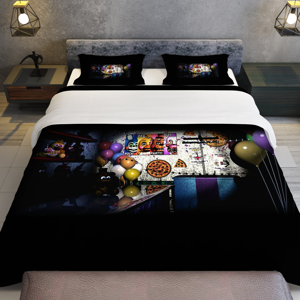 FNaF Bedding Set 3D Quilt Set Black Nightmare FNaF World