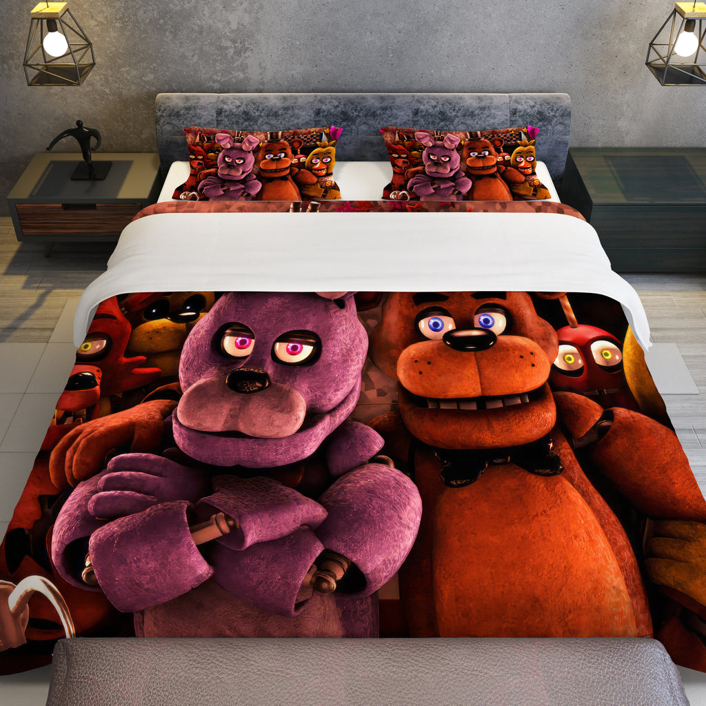 FNaF Bedding Set FNaF World Glamrock Quilt Set 3D Horror Movie