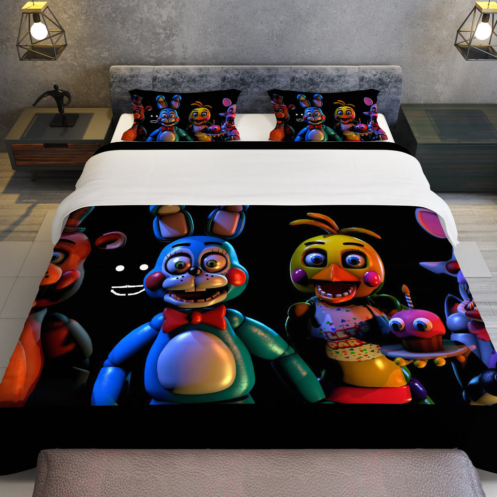 FNaF Bedding Set FNaF 5 Foxy Freddy Bonnie Chica Quilt Set 3D Horror Movie