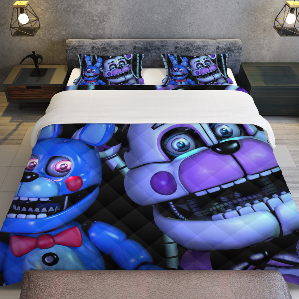 FNaF Bedding Set Freddy Bonnie Quilt Set FNaF 5 Comfortable Soft Breathable