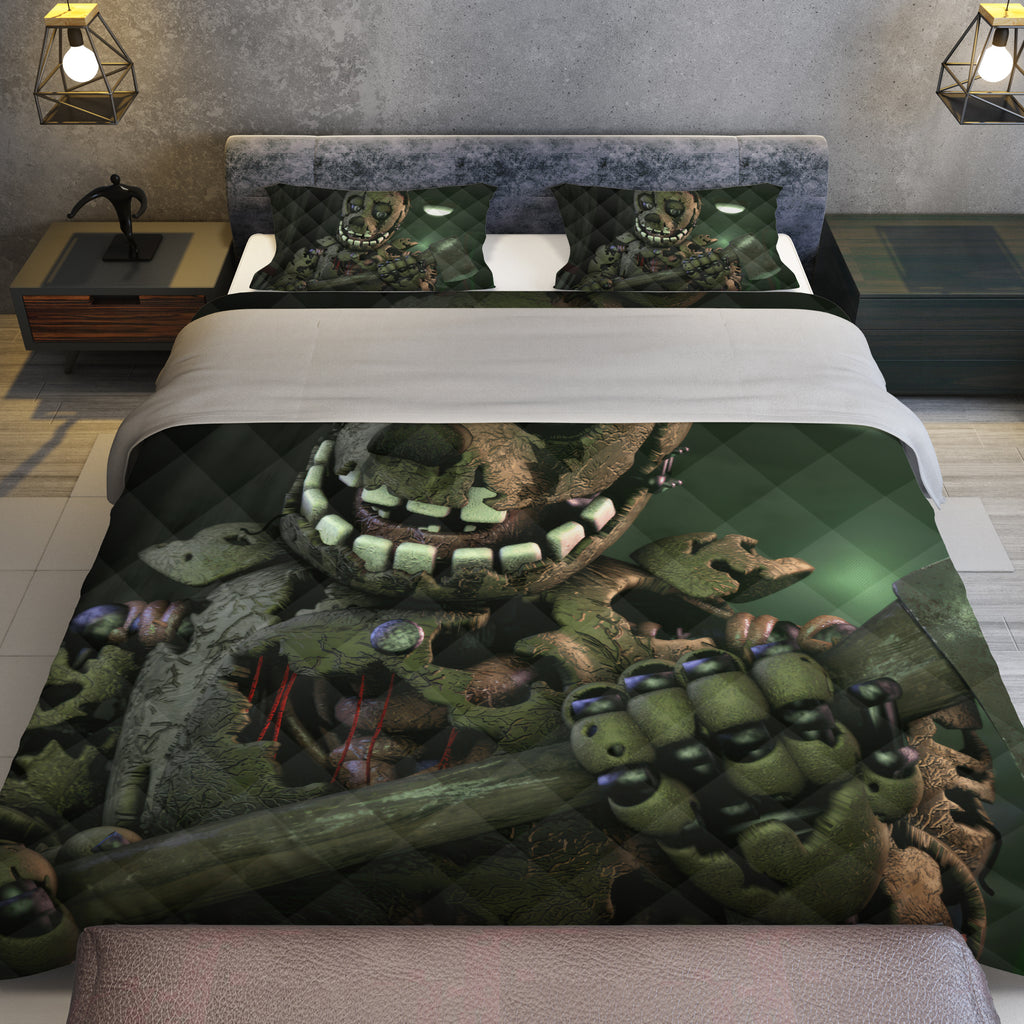 FNaF Bedding Set Springtrap 3D Quilt Set Comfortable Soft Breathable