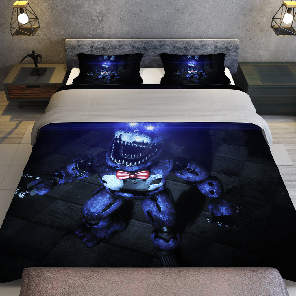 FNaF Bedding Set Nightmare Bonnie Quilt Set 3D Comfortable Soft Breathable