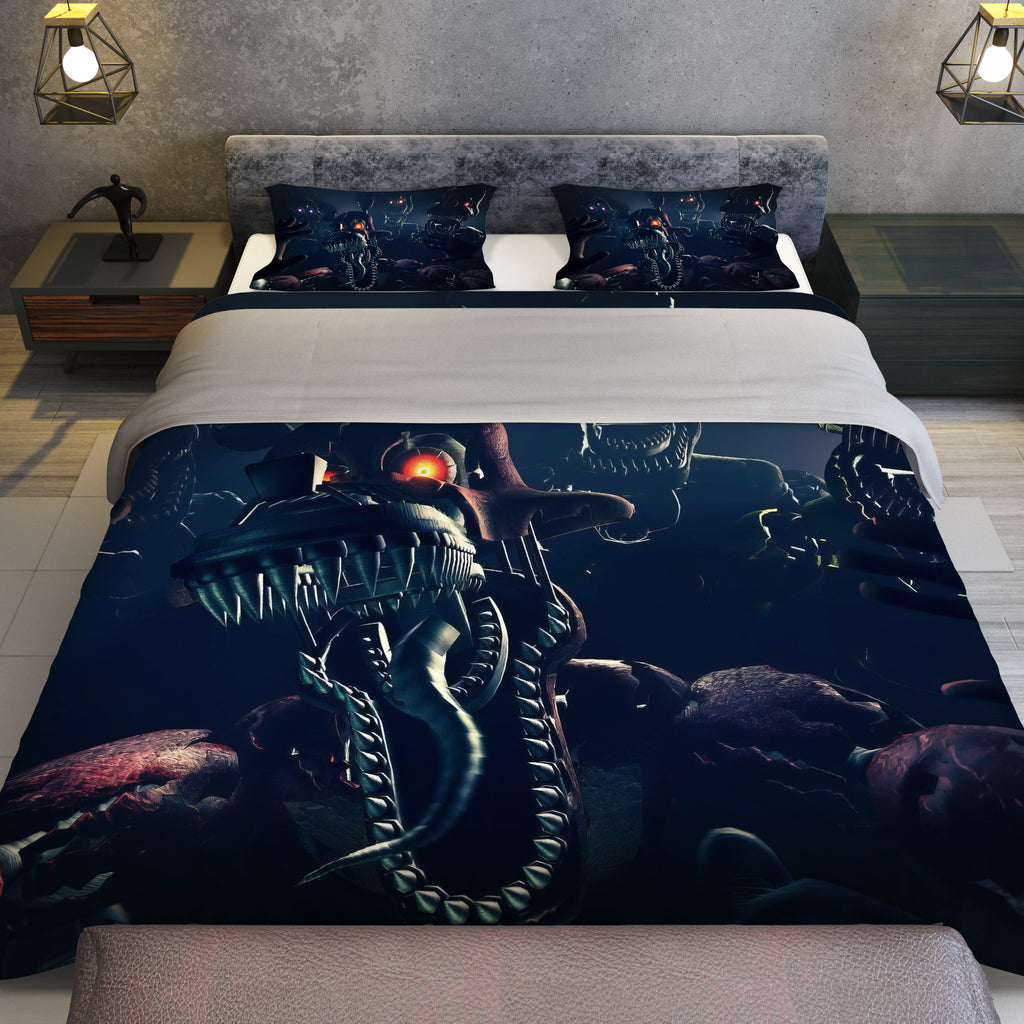 FNaF Bedding Set Horror Game Nightmare Quilt Set 3D Comfortable Soft Breathable