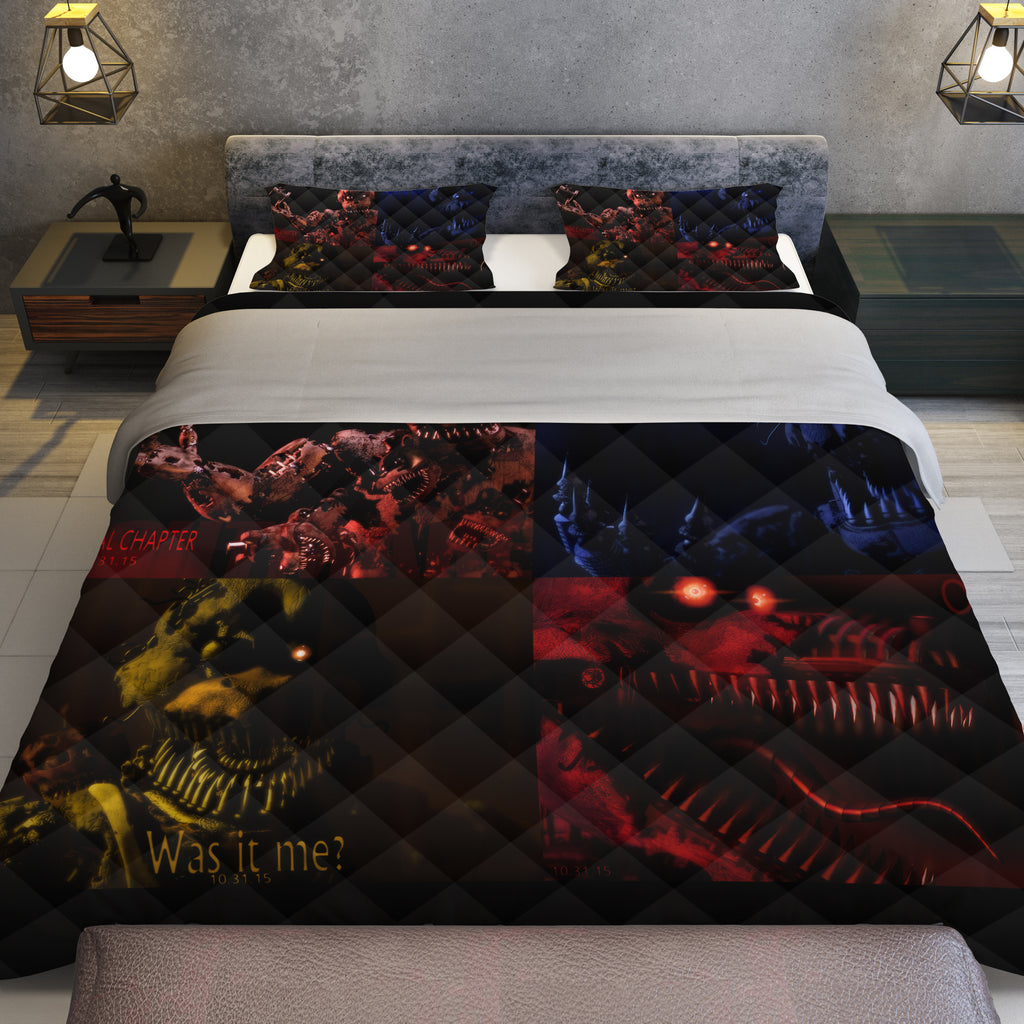 FNaF Bedding Set 3D Horror Game Nightmare Foxy Freddy Bonnie Chica Quilt Set Comfortable Soft Breathable