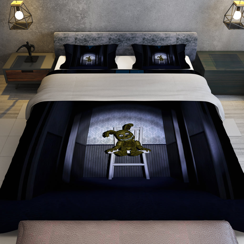 FNaF Bedding Set 3D Horror Game Springtrap Quilt Set Comfortable Soft Breathable