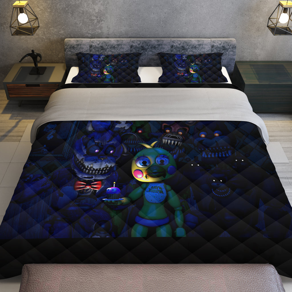 FNaF Bedding Set Nightmare FNaF World Quilt Set Comfortable Soft Breathable