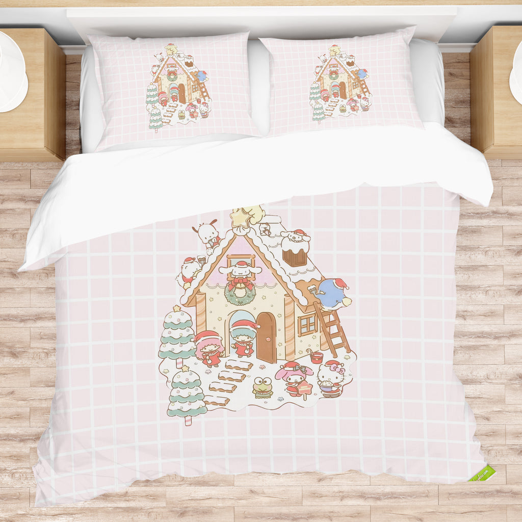Hello Kitty Bed Set for a Merry Christmas Sanrio Splendor Quilted Elegance